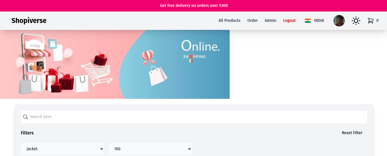 Shopiverse: Ecommerce Website